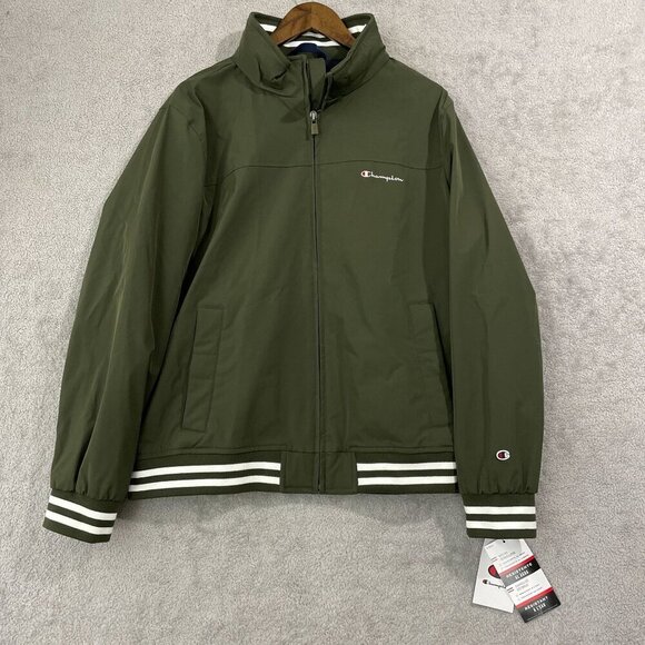 NEW Champion Men's L Rain Windbreaker Jacket Mesh Lining Full-Zip Outerwear - Picture 2 of 12